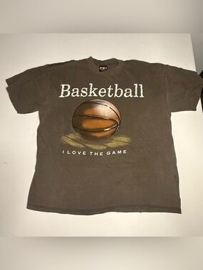 I Love The Game Basketball Graphic Tee - Brown